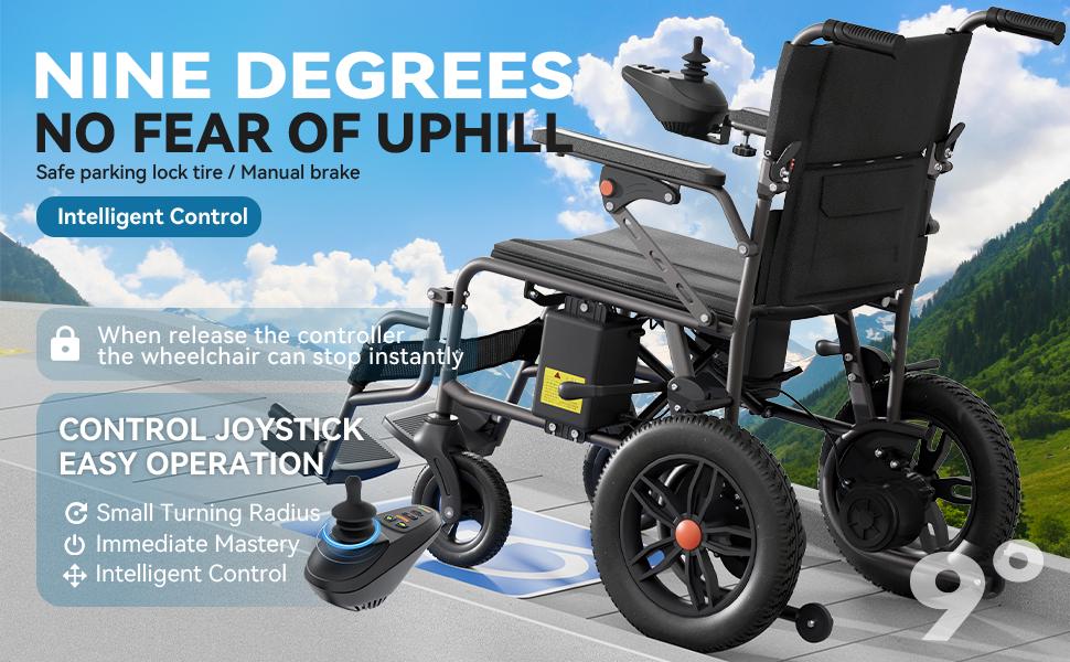 HOMYKING  Elderly-Friendly Foldable Electric Wheelchair 24V Lead-Acid Battery 15km Range 12-Inch All-Terrain Tires Secure Slope Stop Left/Right Switch Parents Gift，Valentine's Day/New Year's Gift