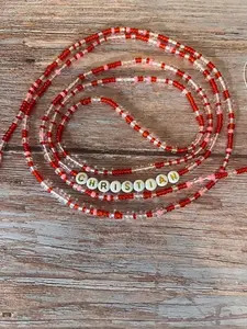Personalized Name Waist Beads - beads that include a name, word, or initials