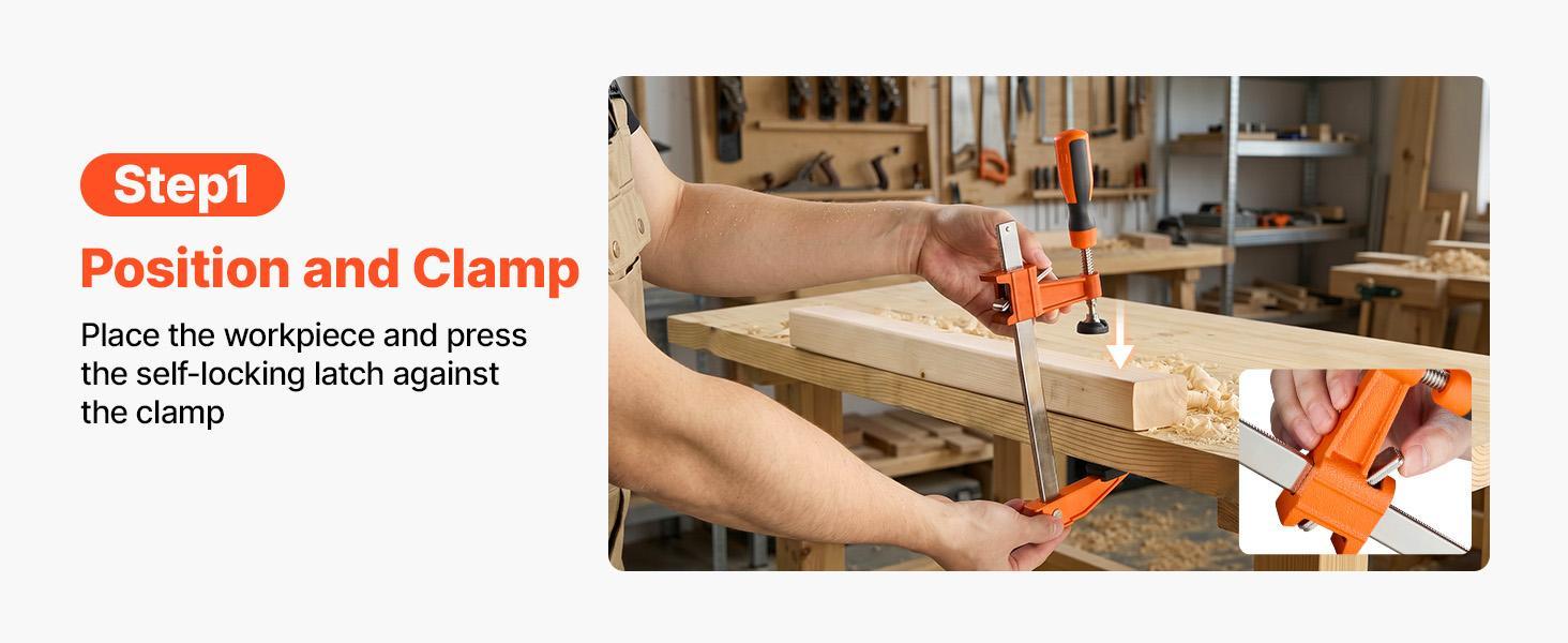 【Summerfinds】VEVOR F Clamps for DIY Enthusiasts, 8-Pack 6" & 12" Woodworking Clamps, 600 lbs Load Limit, Malleable Iron-Carbon Steel, Ergonomic Handle, Plastic Pad, Self-Locking, Raised End Stop, for Metalworking, Bar Clamp Set, Heavy Duty Clamp 【Summerfinds】VEVOR F Clamps for DIY Enthusiasts, 8-Pack 6" & 12" Woodworking Clamps, 600 lbs Load Limit, Malleable Iron-Carbon Steel, Ergonomic Handle, Plastic Pad, Self-Locking, Raised End Stop, for Metalworking, Bar Clamp Set, Heavy Duty Clamp