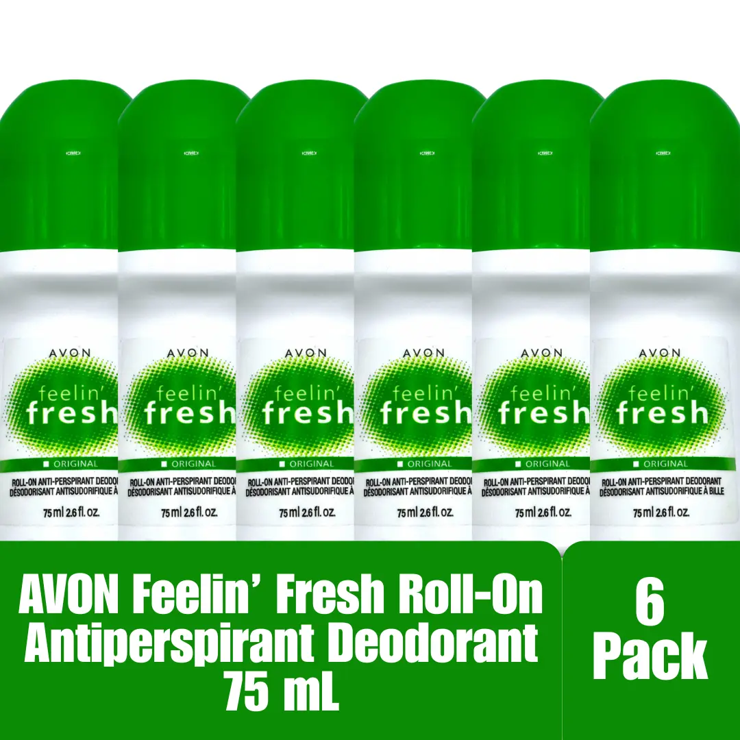 Avon Feeling Fresh Roll-On Antiperspirant Deodorant 2.6 oz (75 mL) – 6 Pack