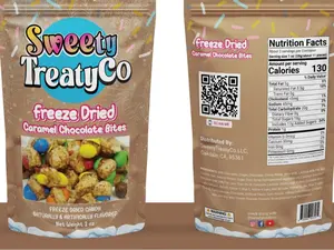 Freeze Dried Caramel Chocolate Bites - Intense Flavor Snack Bonbon - Candies freeze dried candy