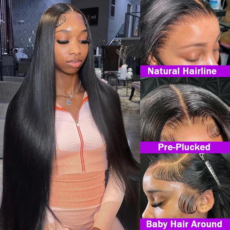 HD Straight 13x6 Lace Frontal Wig Human Hair Wig 13x4 Transparent Lace Frontal Hair Wig For Women Preplucked Remy Hair Wig 180Density TikTokShopBlackFriday
