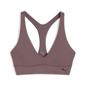 PUMA Womens Shapeluxe Plunge Low Sports Bra Casual Casual - Purple