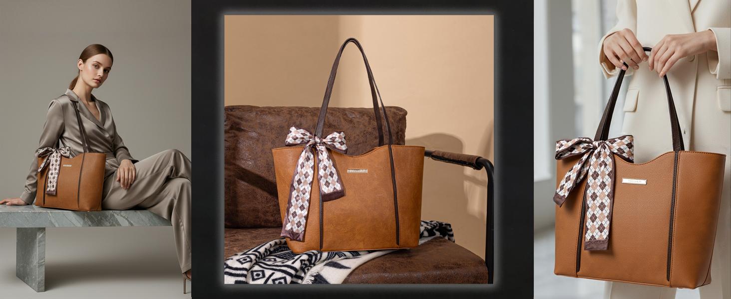 Milan Chiva Tote Bags for Women Medium Top Handle Satchel Purses Designer Shoulder Handbag Hobo Bags with Stylish Bow Accent