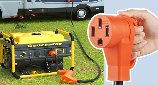 Nilight RV Generator Adapter Cord 30Amp to 50Amp 3 Prong Pure Copper Heavy Duty Twist Lock Male Plug 10 Gauge Wire L5-30P 14-50R 30M/50F for RVs Camper Caravan Van Trailer