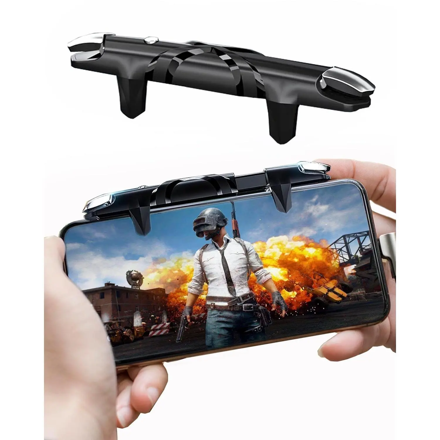 Portable Handheld Game Controller with Controller Grips, Durability & Protection, Sensitive Shoot/Aim Triggers for Android Phones & iPhones, PUBG Mobile/Call of Duty Mobile Gaming Peripherals, Game Peripherals