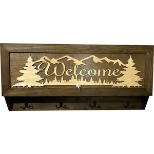 Coat Rack Hidden Storage - Welcome