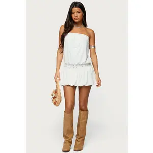 Layton Studded Strapless Bubble Mini Dress