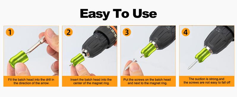 SEESE 2PCS Strong Magnetic Screw Ring, 1/4 Inch 6.35mm Universal Magnetic Screw Ring Bit, Suitable for Hex Screwdriver and Electric Batch Head