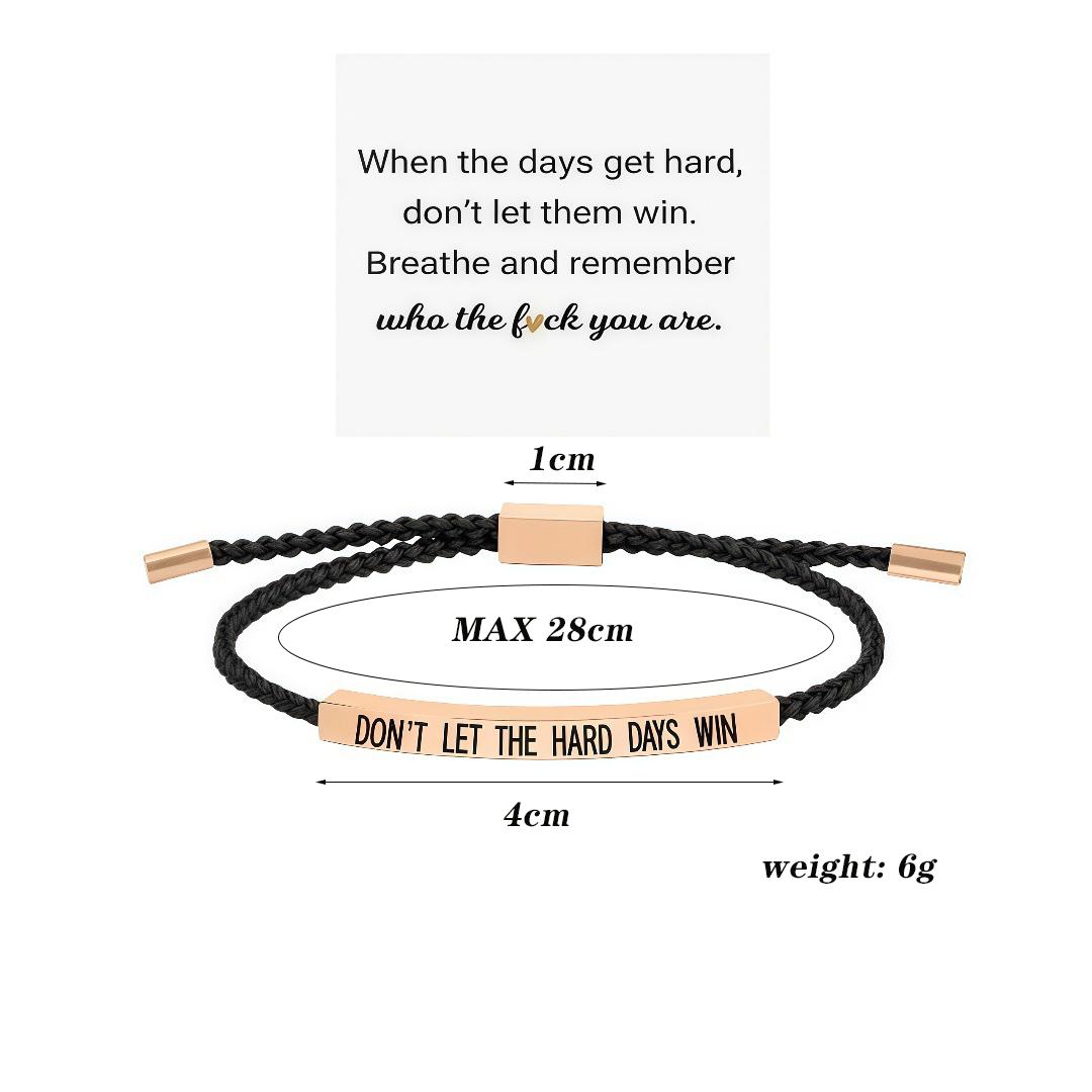 Inspirational bracelet for women engraved quote adjustable braided gift christian faith