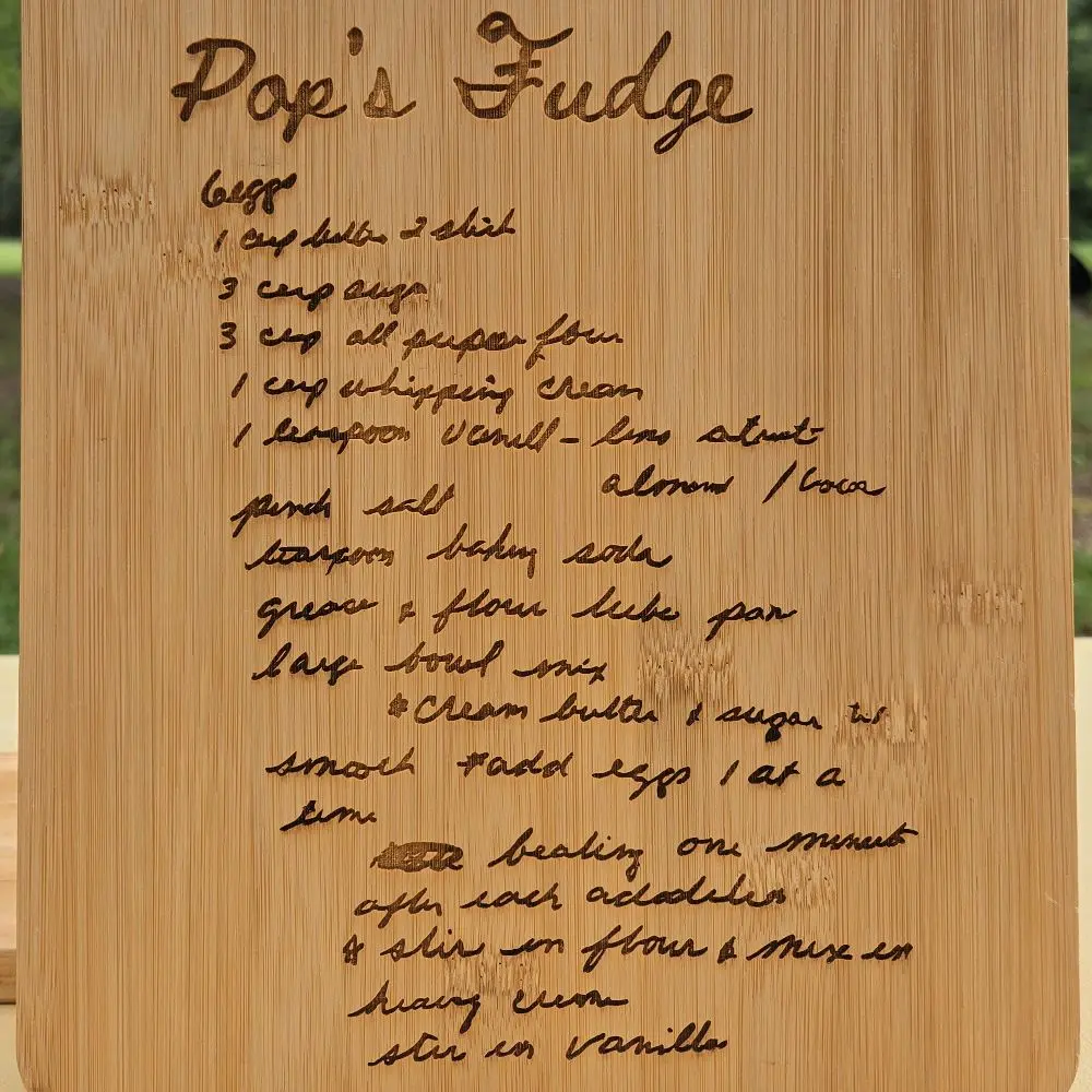 Personalized Laser-Engraved Family Recipe Chopping Board, Kitchen Essential for Food Prep