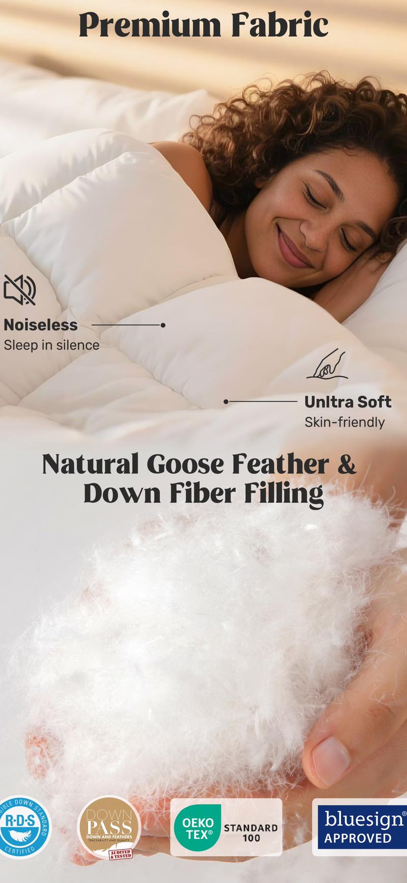 PEACE NEST Goose Down Comforter Duvet Insert All Season Twin Full Queen King Cal King Medium Warmth Comforter Hotel quality Bedding Sleeping Super Fluffy Soft Machine Washable Duvet for Winter TikTok Shop Black Friday