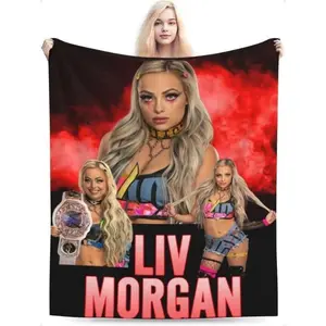 Liv Morgan Sport Wrestling Blanket Ultra Soft Flannel Fleece Cozy Warm Lightweight All Season Bedroom Couch Sofa Air Conditioning Throw Birthday Christmas Gift for Fans Women Girls Men Kids WWE Divas Champion