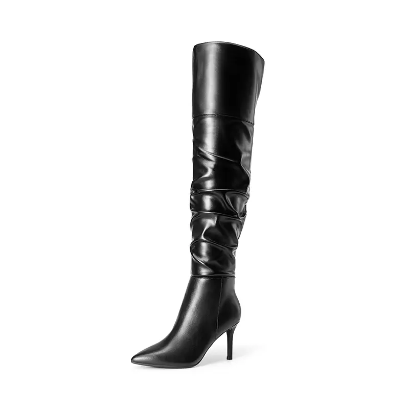 Dream Pairs Women's Stylish Pointed-Toe Stiletto Over-the-Knee Boots - Cushioned Slouched Stretch Shoe & Footwear with Inner Zip for Parties, Party, Women's Shoes, Design, Slip On, Business, Statement Shoes,shoes for back to school,back to school shoes
