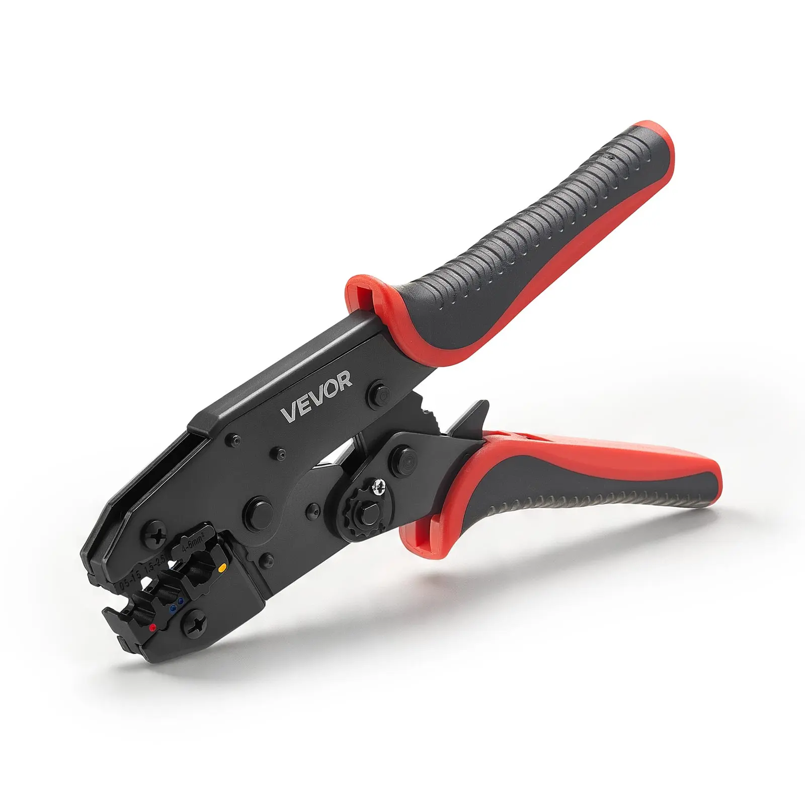 【summerfinds】VEVOR Crimping Tool, 22-10 AWG Ratcheting Wire Crimper Tool, Labor-Saving Electrical Terminal Crimp Pliers with Clear Metric & AWG Markings, Quick Release, Adjustable Force for Multiple Terminals