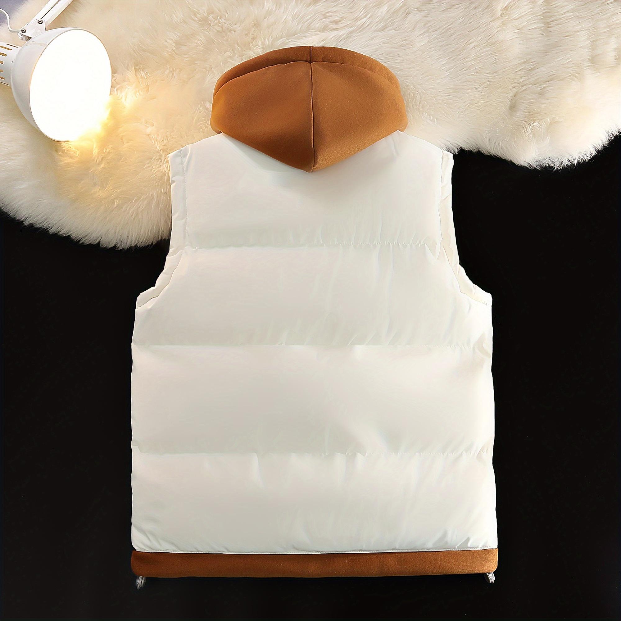 Hooded sleeveless vest for men and women, warm winter layering piece
