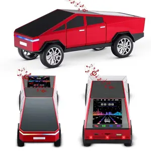 WS-580 Mini Car Bluetooth Speaker, Cybertruck Design, Portable Wireless Stereo, Supports USB/TF/FM, TWS Pairing, LED Party Lights, Compact & Rechargeable – For Home, Office, Travel, Car Decoration