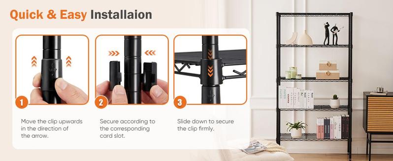 Storage Shelving Unit, Adjustable Metal Wire Racks Heavy Duty Standing Shelf Organizer for Kitchen, Closet, Pantry, Garage, Bathroom