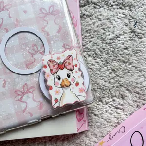 Cute Goose Summer Coquette Magsafe Phone Grip Detachable Magnetic Kickstand, Pastel Aesthetic Bundle Gift For Daily Use, Friends