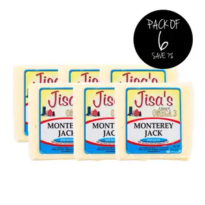 Monterey Jack Cheese Block | Pack of 6 | 8 oz | Jisa's Farmstead Cheese