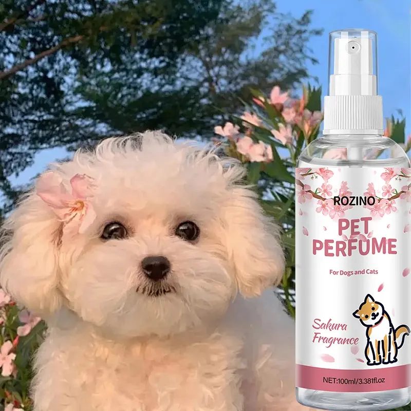 Rozino Pet Sakura Perfume Spray, Long-Lasting Deodorant for Dogs and Cats, Odor Eliminator, Odor Remover, Odor Removal Spray, Odor Destroyer, 100ML Large Capacity, Gentle Non-Irritating Scent