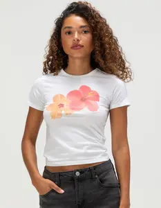 RIOT SOCIETY Hibiscus Womens Baby Tee