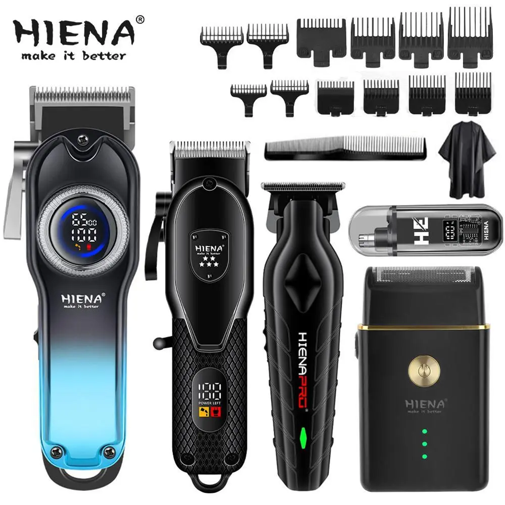 Men's Professional Cordless Trimmer Set - 5-Piece Barber Haircut Kit with ABS Construction, Batteries, Storage Box for Home Barber Use (Yes, Ready-to-Use)