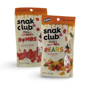 Snak Club Mike’s Hot Honey Flavored Candy – Cherry Bombs or Gummy Bears | 2 Pack