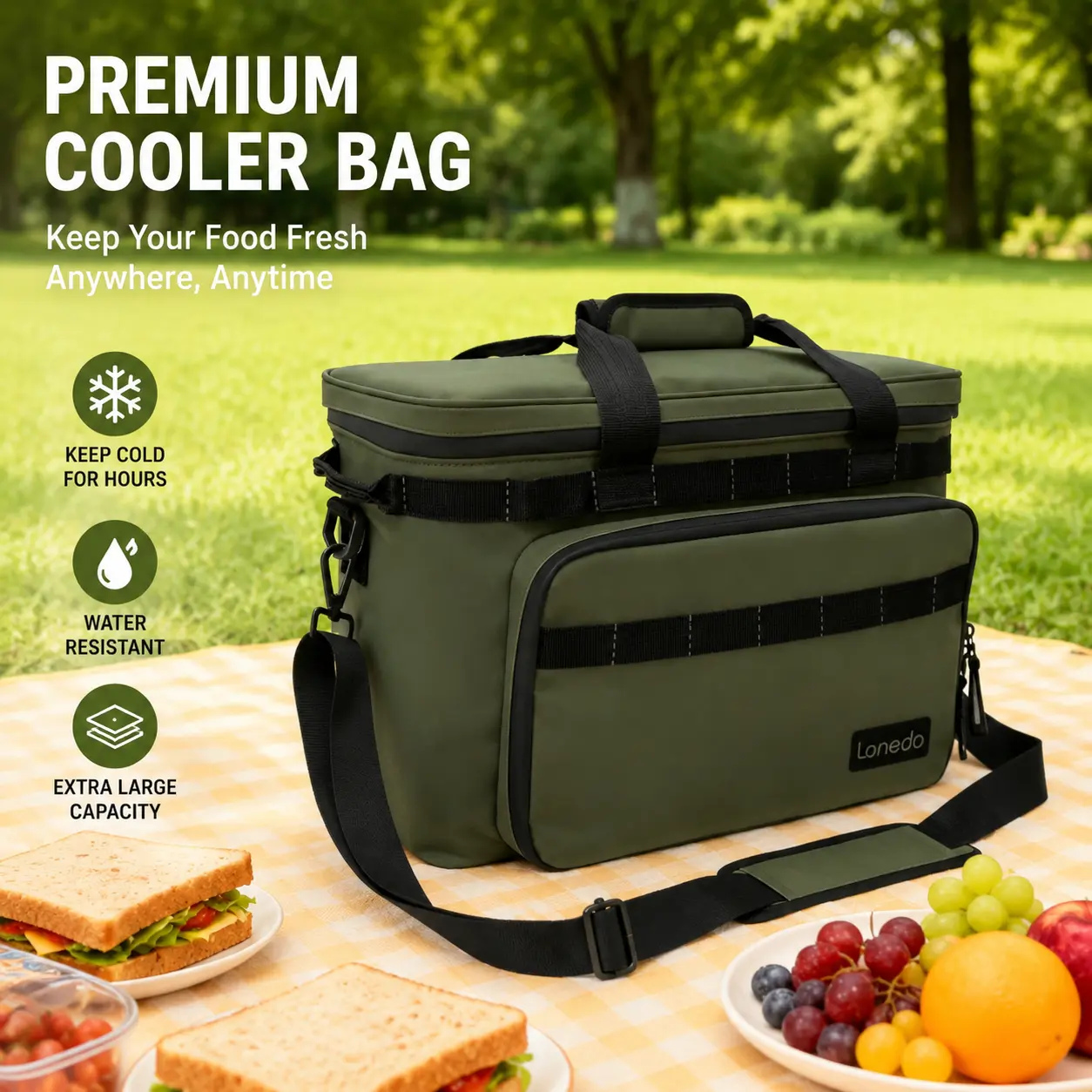 36 cans of insulated beach and cold lunch bags! Soft and foldable, it is also a portable soft edge cold protection bag. The large leak proof design is super practical, suitable for travel picnics, camping, kayaking