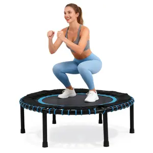48 INCH Springless Mini Fitness Trampoline , Indoor/Outdoor Exercise Rebounder for Quieter and Safer Workouts, Loading 450lbs, GYM Jumping Cardio Trainer ,Family Kids & Adult Exercise Trampoline
