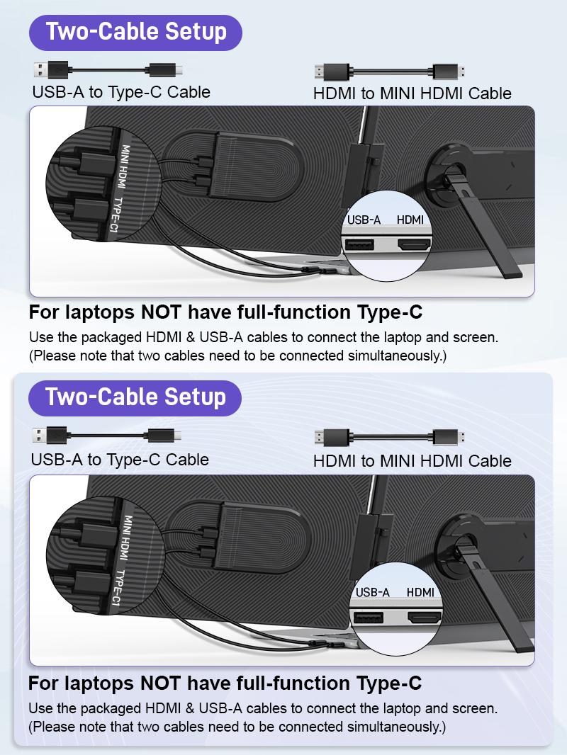 【TikTokShopSpringGlowUp】Cevaton Laptop Screen Extender 1.87lbs Ultra-Portable & Ultra Slim, 14" FHD 1080P Single Portable Monitor for 13.3"-17.3" Laptop, Plug & Play Travel Monitor Extender Compatible with Wins/Mac/Chrome/Android