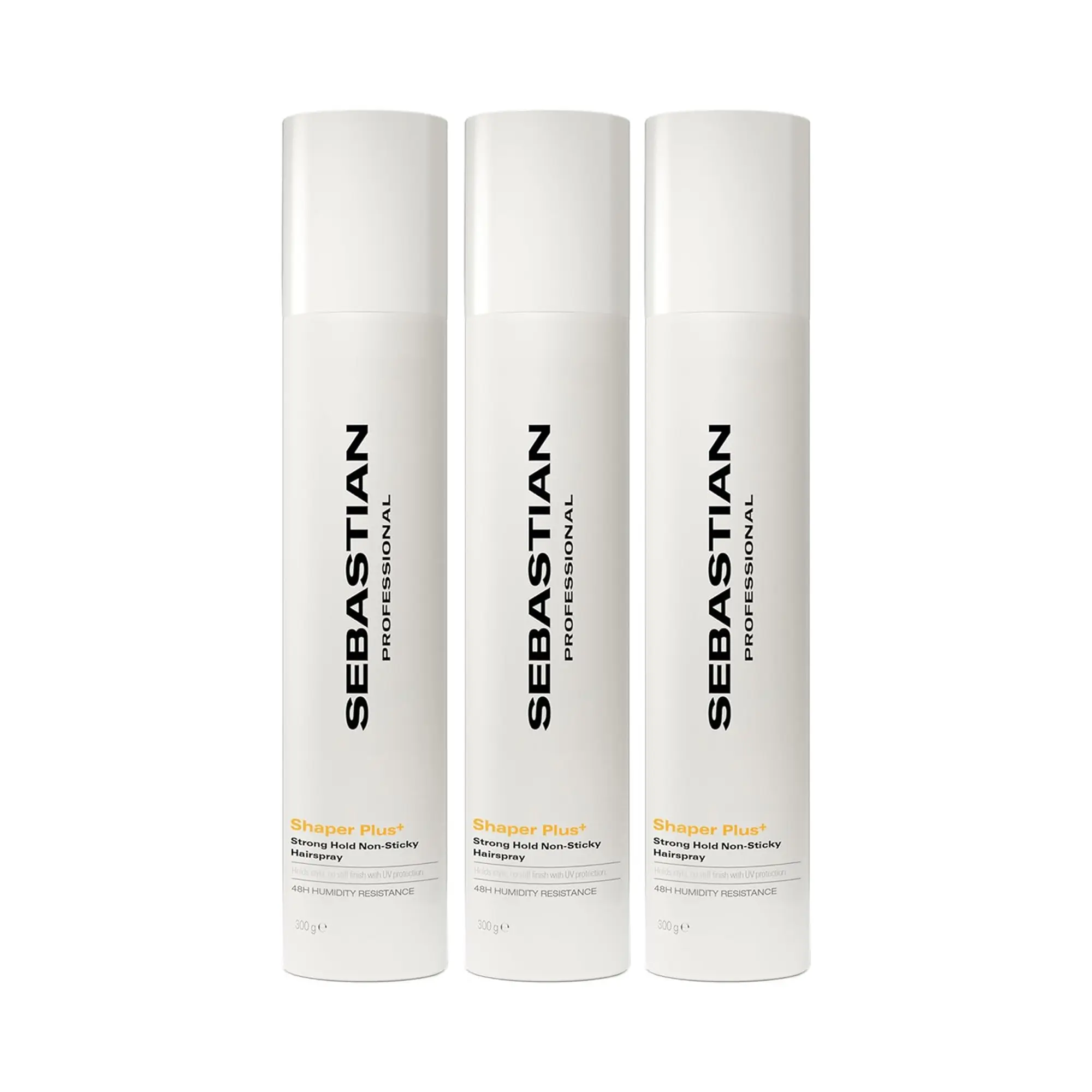 Sebastian Shaper Plus+ 3-Pack Hairspray Bottle - Strong Extreme Hold Hairproduct, Non-Sticky, Humidity-Proof, Flyaway Hair Tamer, Frizz Free Styling, Unisex Daily Haircare