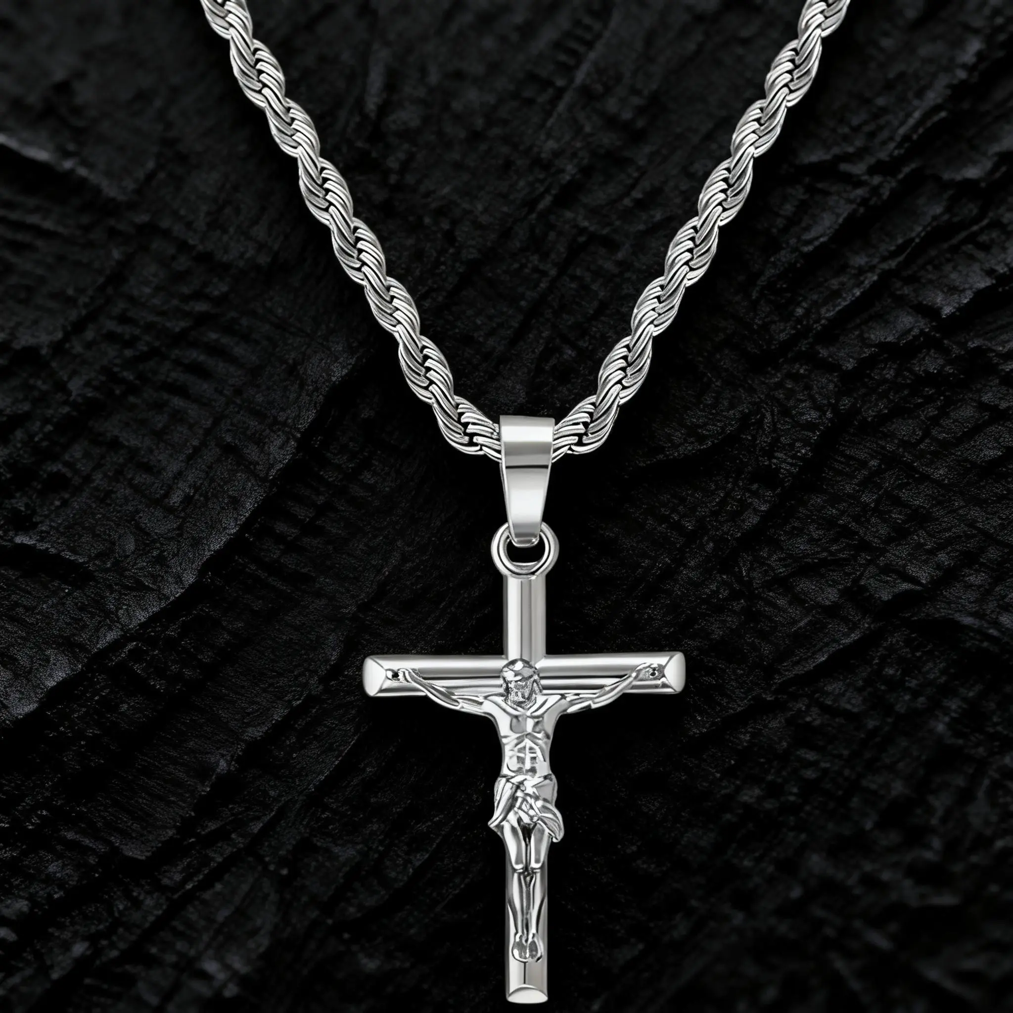 Everyday Silver Crucifix Cross Necklace for Women, Minimalist Unisex Costume Jewelry Chain, Fashion Accessory, Necklaces For Women