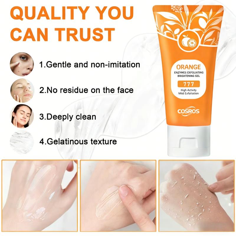 Orange Exfoliating Gel, Moisturizer Face Body Scrub Gel,Deep Cleansing Moisturizing Facial Exfoliator,Natural Orange Peeling Gel Face Scrub，Halloween gift Exfoliating Facial Scrub