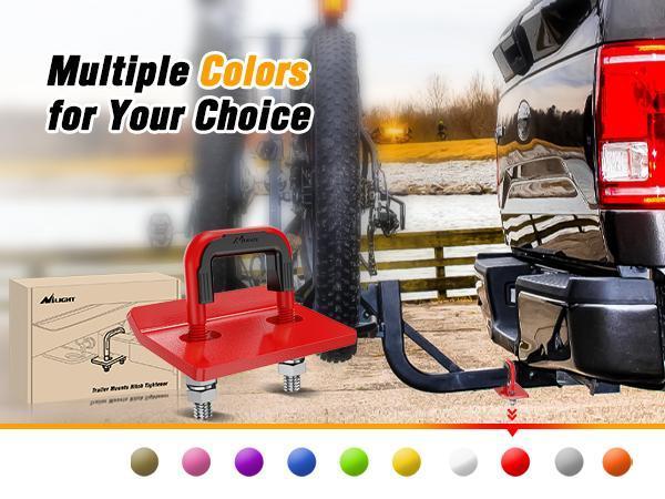 Nilight Trailer Hitch Tightener for 2 Inch Trailers Hitches Mount Anti Rattle Heavy Duty Steel with Rubber Cover Red U Bolt Glossy Coating Plate Electrophoresis Anti-Rust Triple Protective