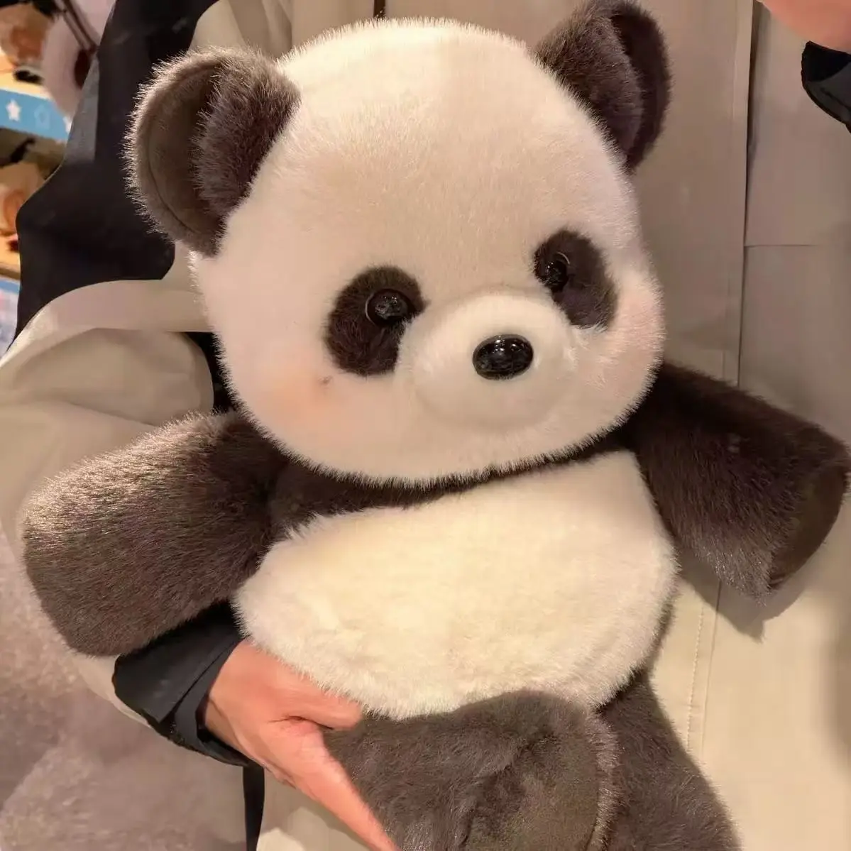 Cute Panda Plush Toy, Soft Realistic Giant Panda Stuffed Animal Gifts, Adorable Huggable Doll, Perfect Birthday Gift for Girls & Kids