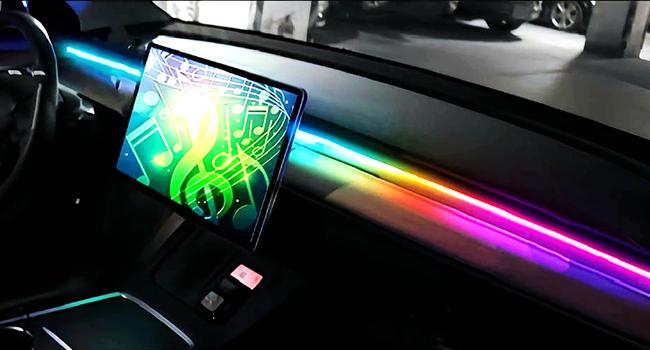 DIBMS USB RGB Car Ambient Light,nterior Car Ambient Lighting Kit,  Neon Accessories for Cars Truck SUV Center Console Dashboard with APP&Remote Control underglow neon tubes RGB LED Music Control Rock Lights Kit