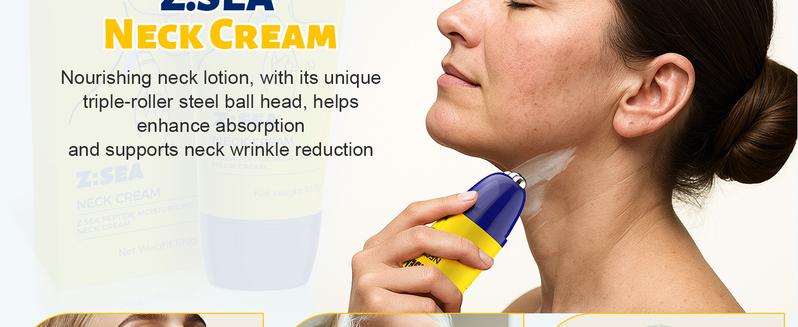 Z:SEA Peptide Moisturizing Neck Cream 100g - Plant Squalane for Dry Lines, Liquid Formula for Quick Absorption, Body Care Moisturizer