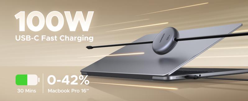 UGREEN 100W Retractable USB C Cable, Type C Cord USB C Charger Cable for iPhone 17/16/15/14, MacBook Pro/Air, Galaxy S25/S24/S23, iPad Pro/Air, Pixel 9/8, Switch, AirPods, Black, 3.3FT,TikTokShopBlackFriday ,TikTokShopHolidayHaul