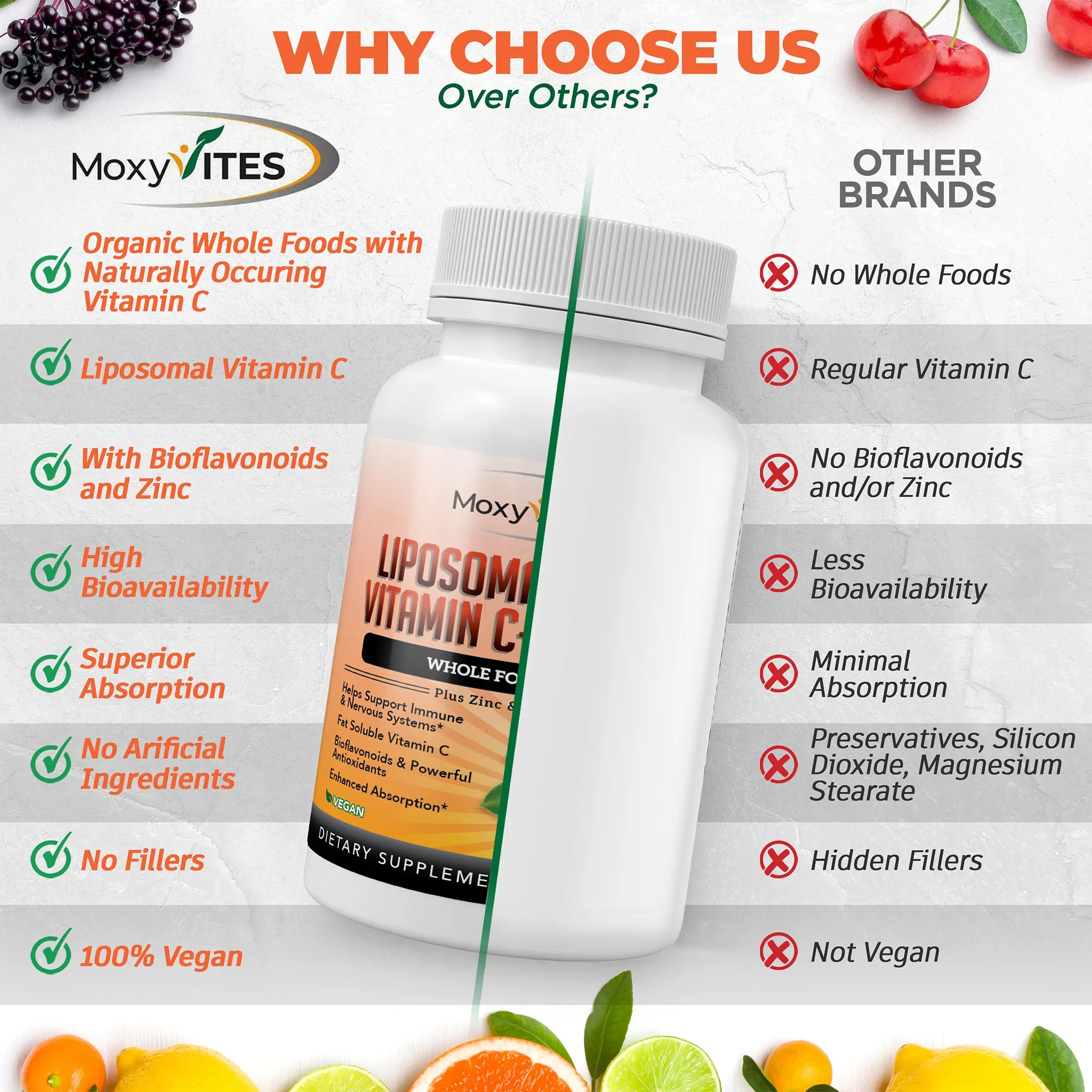 moxyvites liposomal glutathione supplement MoxyVites Liposomal Vitamin C 1500mg with Zinc & Organic Elderberry  Capsules for Immune Support & Antioxidant Protection