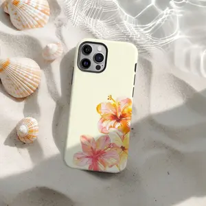 Tropical Floral Flower Phone Case Cute Hibiscus Phone Case Summer Hawaiian Girly Aesthetic Compatible With IPhone 16 15 14 13 12 11 Pro Max