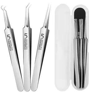 Professional Blackhead Tweezers,High Hard Stainless Steel Blackhead Remover Tweezers, Precision Pimple Popper Tool Kit, Blackhead Extractor