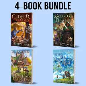 SIGNED Tales of Aedrea Cozy Fantasy Paperback Bundle - Cursed Cocktails, Sword & Thistle, The Halfling's Harvest, There Be Dragons Here