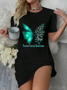 I am the storm Ovarian Cancer Awareness Butterfly Casual Dress
