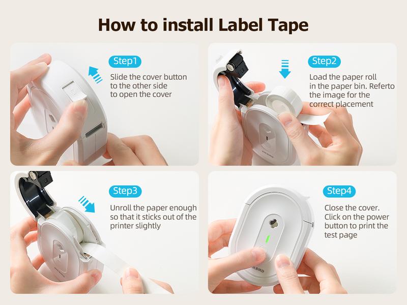 INKBIRD N12 Portable Label Maker Machine, Bluetooth Sticker Printer, Thermal Printing, Various Print Templates, Use with Smartphones and Tablets, Ideal for Home, School, Office