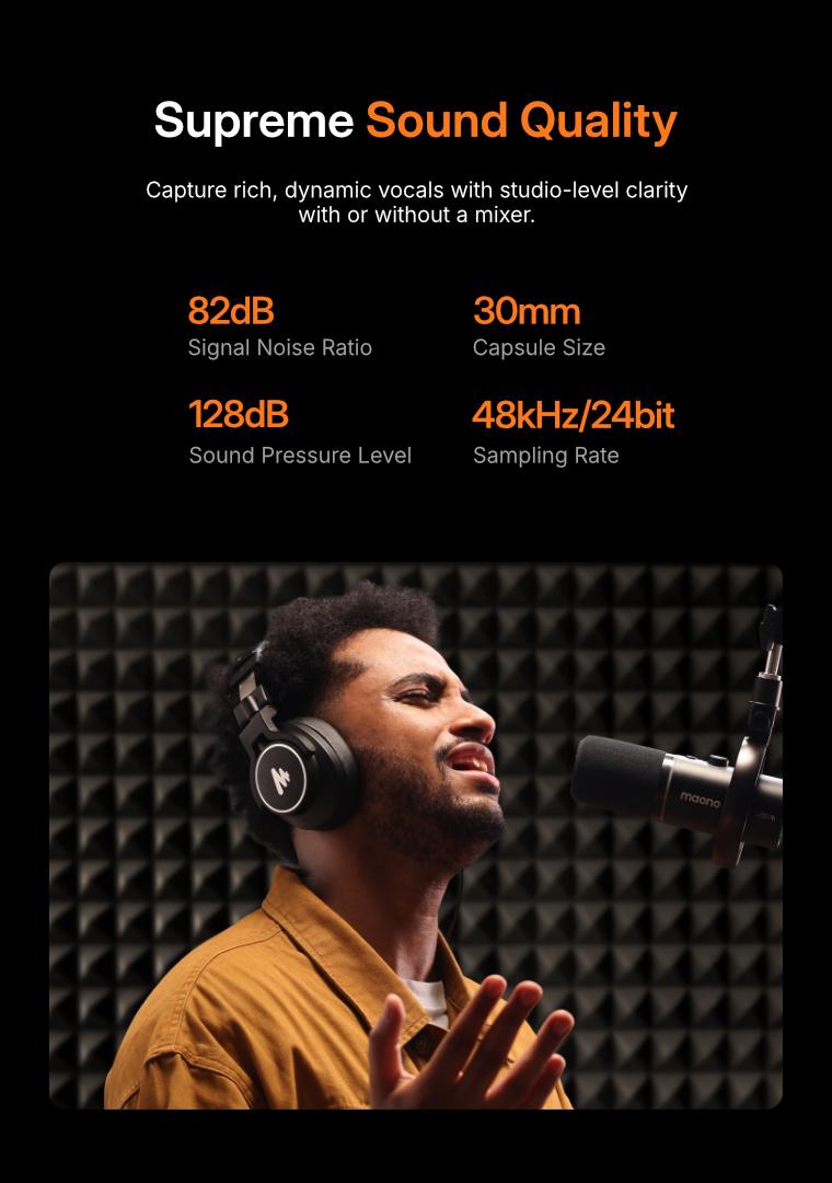 Maono PD200W Hybrid Wireless USB and XLR microphone for PC, Android smartphone, tablet, and Camera, Consoles, perfect for all podcasters, live streamers, gamers, and content creators.