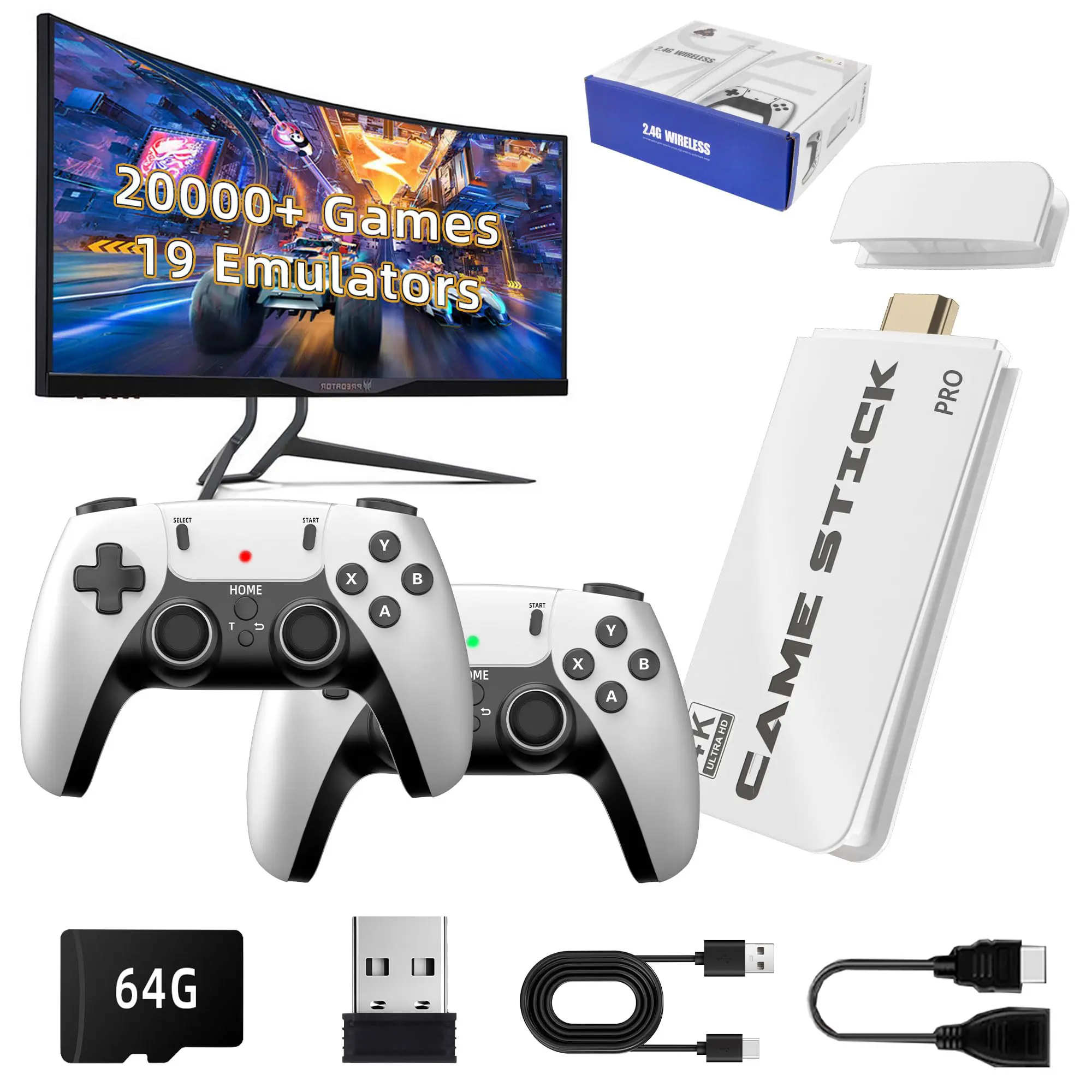 2026 New Retro Game Console Stick, HDMI output, plug-and-play wireless controller. Compatible with TVs and monitors, video game handheld console, ideal for home gaming., Retro Games, Home Entertainment,back to school,back to school haul