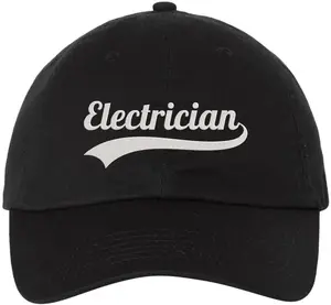 Electrician Embroidered Baseball Cap | Varisty Team Electrician Technician Dad Hat, Funny Fathers Gift