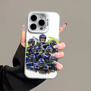 IPhone 17 Promax Phone Case Anti Drop Case Suitable For IPhone 16 15 14 13 12 11 Xs Plus Samsung S25 S24 S23 S22 Ultra FE Acrylic Protective Shockproof Rugged Case Seahawks Rugby
