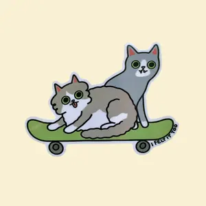 Skater Cats Skateboard Sticker